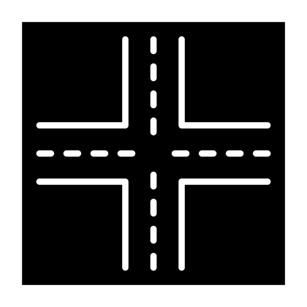Four Way Intersection Icon Style vector