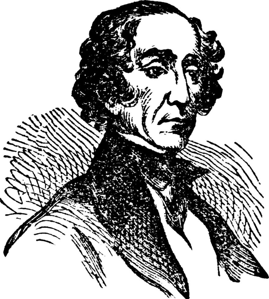 John Tyler, vintage illustration vector