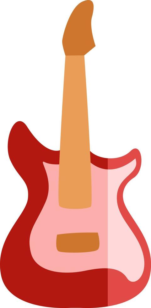 Red electric guitar, illustration, vector on a white background.