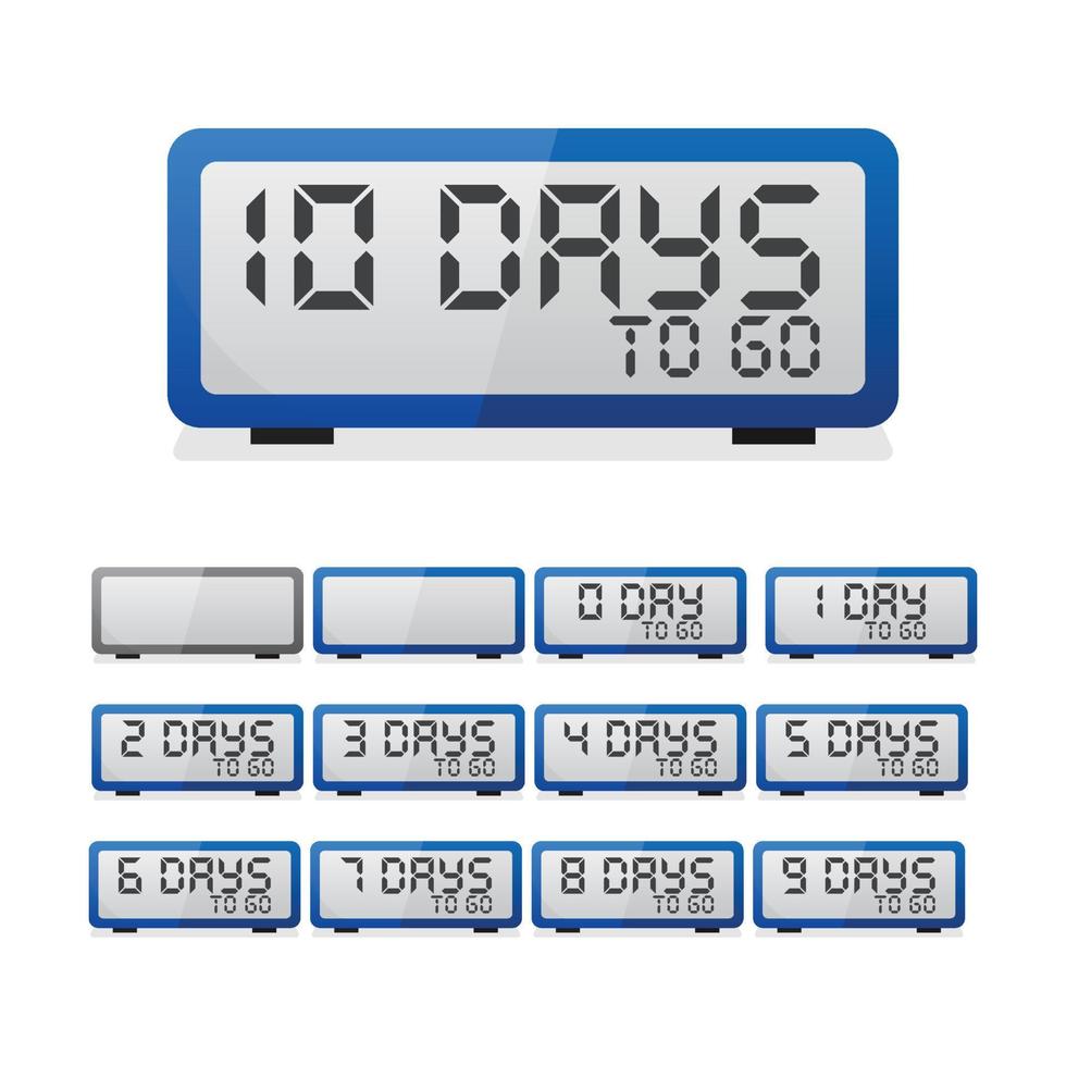días para el conjunto de insignias de cuenta regresiva vector