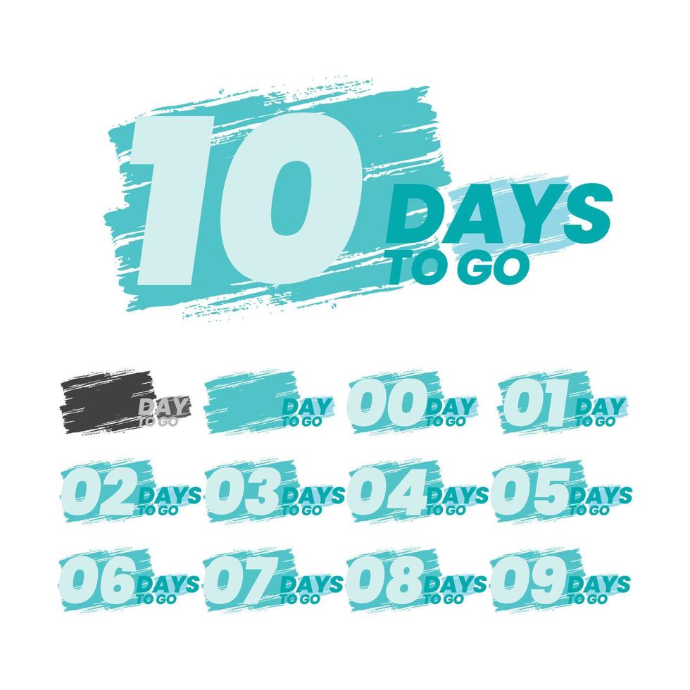 Days to go countdown badge set vector