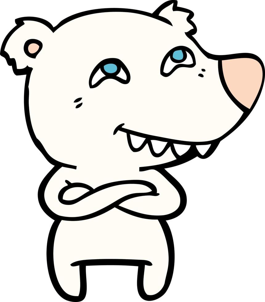 doodle character cartoon polar bear vector