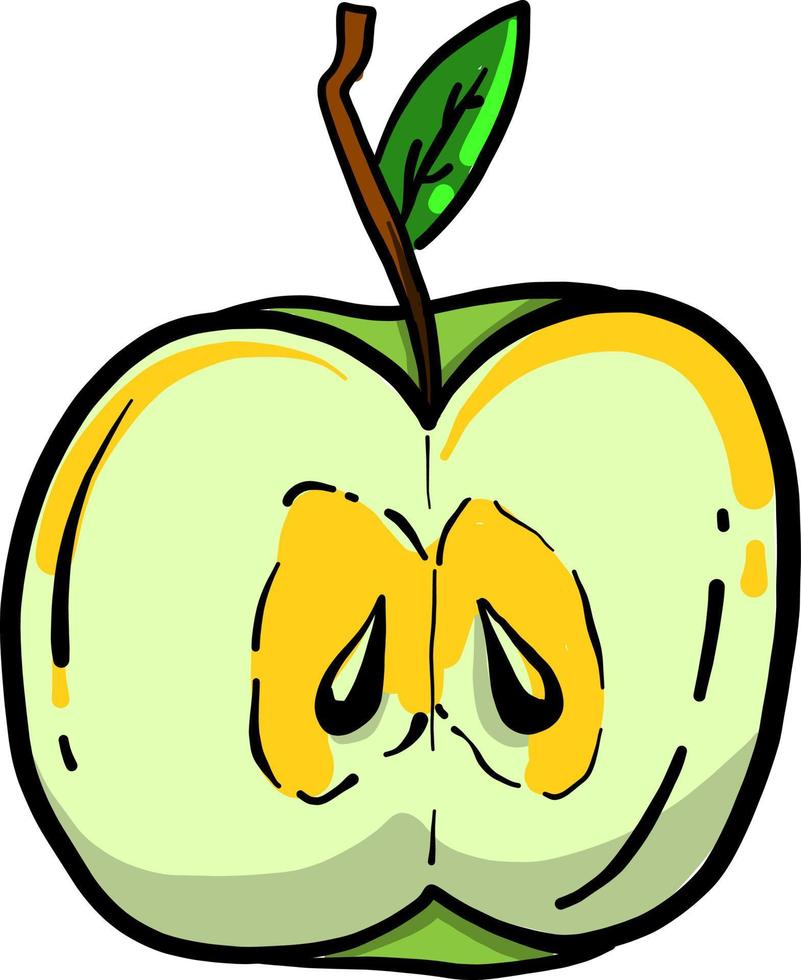 manzana sabrosa, ilustración, vector sobre fondo blanco