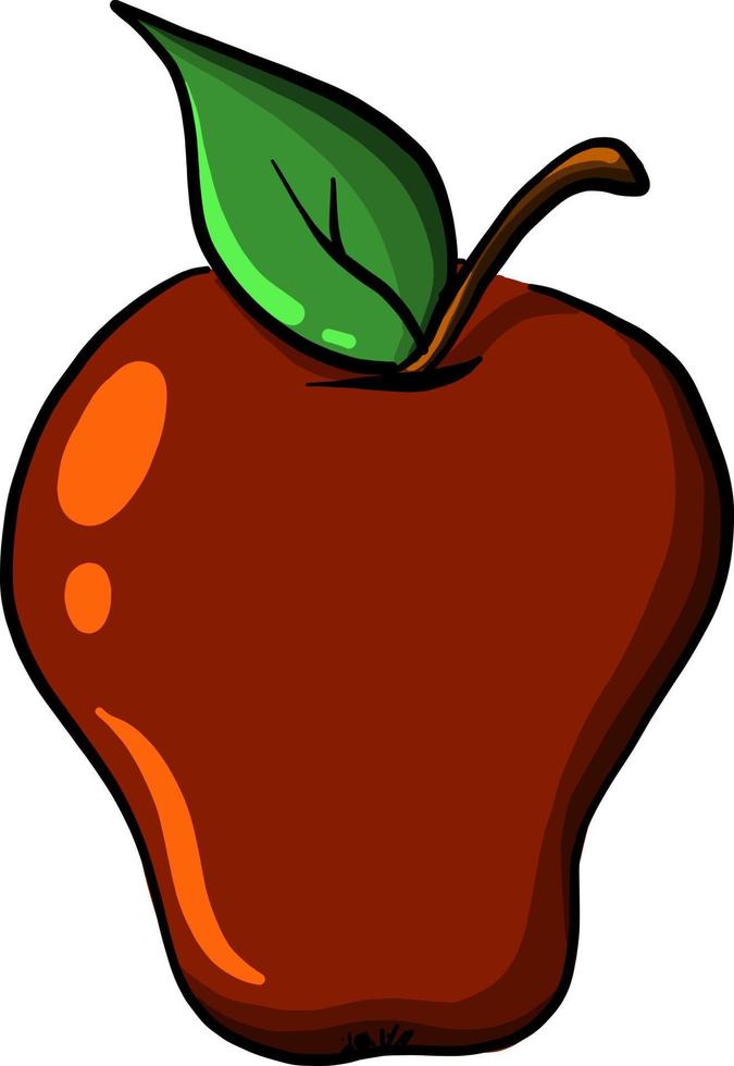 manzana roja, ilustración, vector sobre fondo blanco