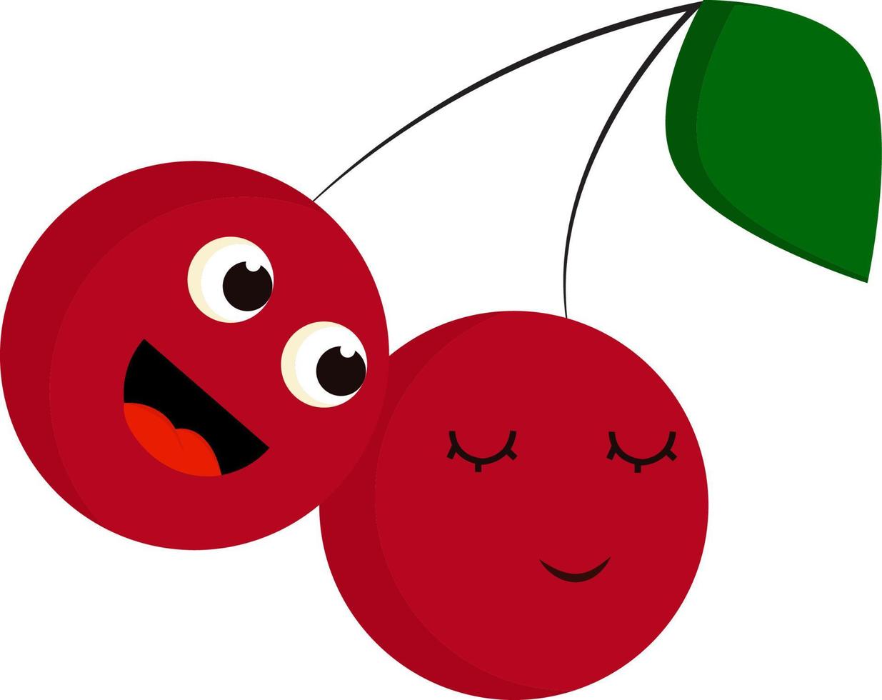 A girl and a boy cherries, vector or color illustration.