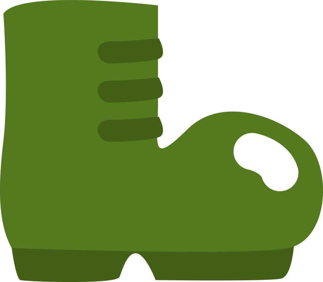 botas verdes militares, ilustración, vector sobre fondo blanco.