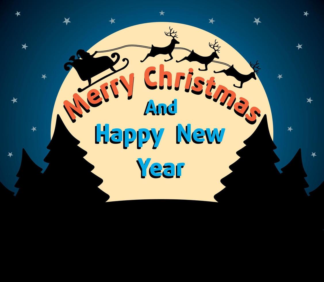 Christmas and New Year background card blue vector