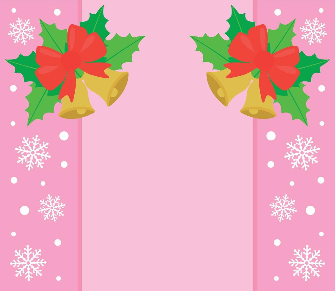 New Year and Christmas background card, pink vector