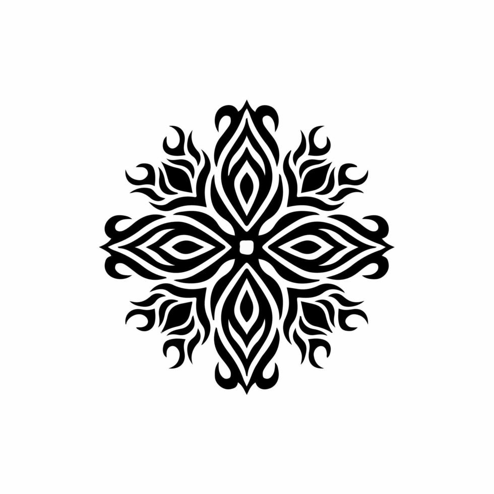 logotipo de símbolo de llama tribal mandala sobre fondo blanco. diseño de tatuaje de calcomanía de plantilla. ilustración vectorial plana. vector