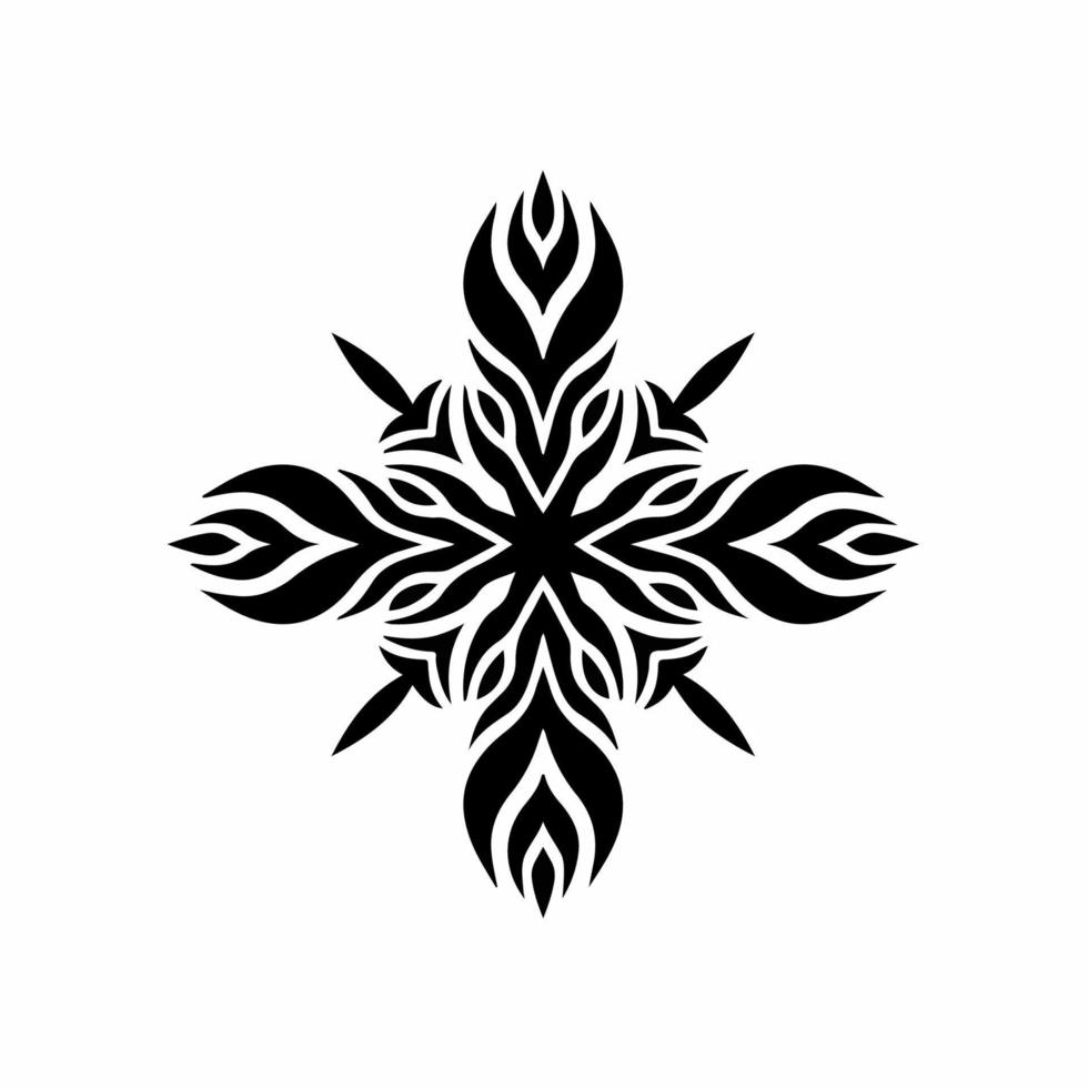 logotipo de símbolo de llama tribal mandala sobre fondo blanco. diseño de tatuaje de calcomanía de plantilla. ilustración vectorial plana. vector