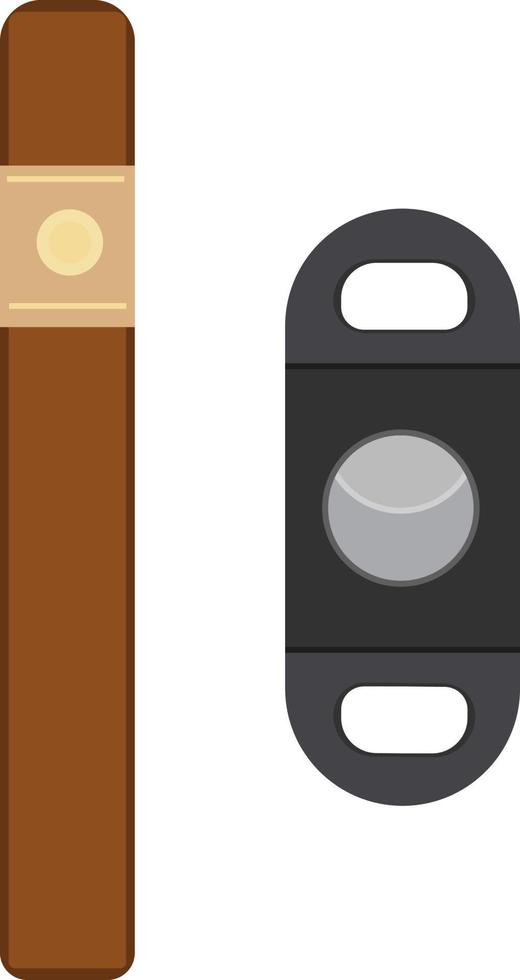 Cigar cutter ,illustration, vector on white background.