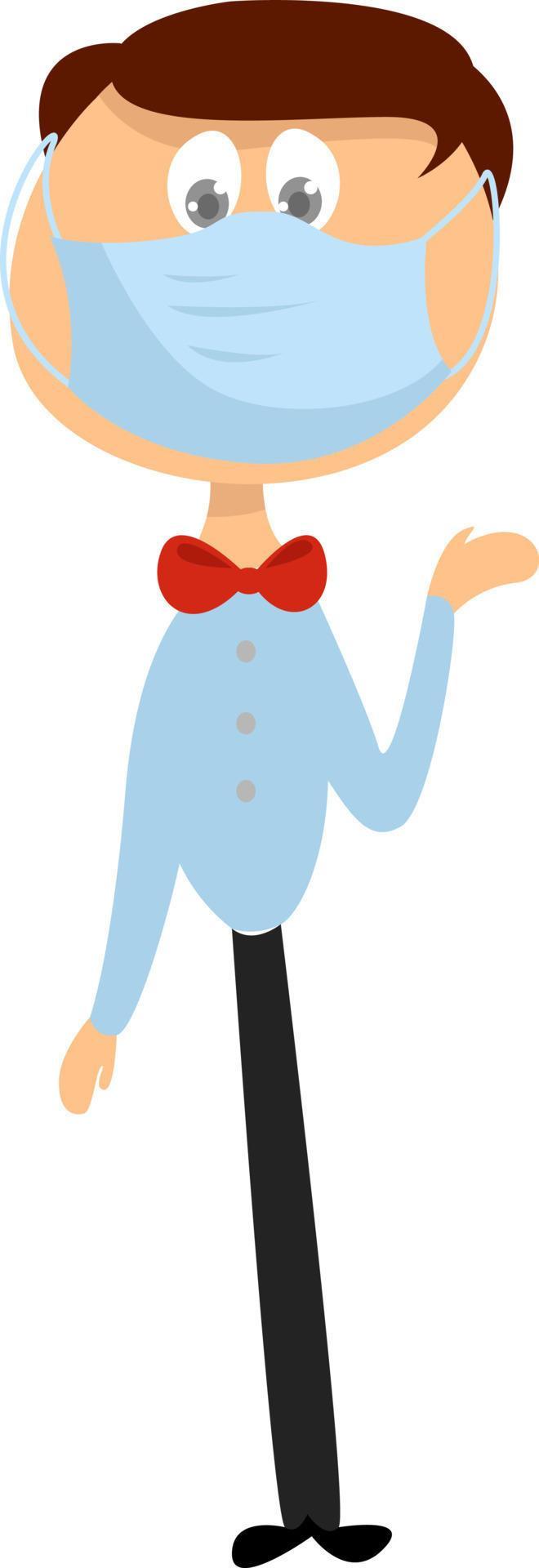 Guy with mask, illustration, vector on white background 13711543 Vector