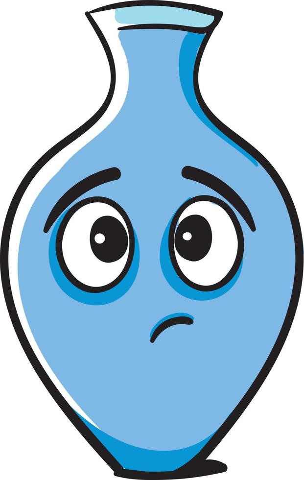 Blue sad vase,illustration,vector on white background vector