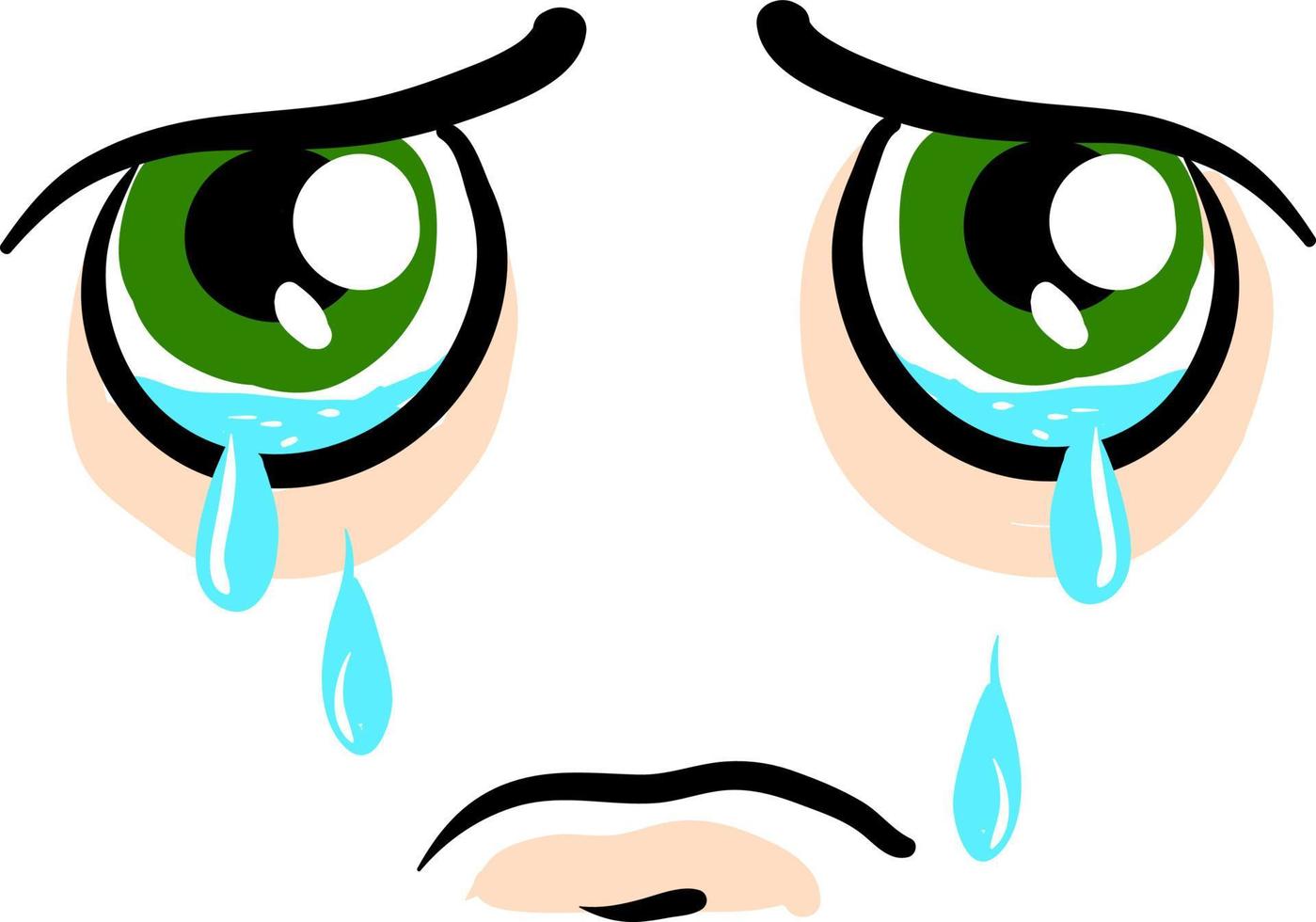 Crying emotion, illustration, vector on white background.