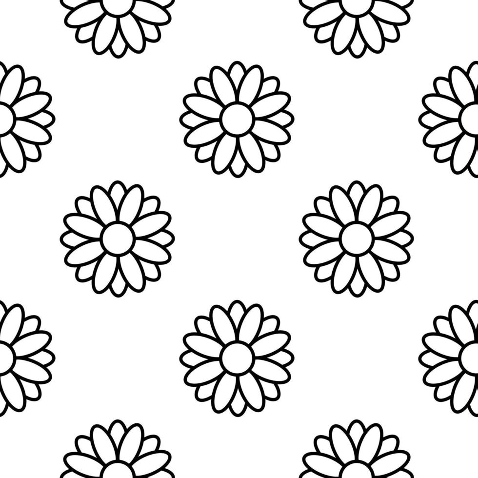 contorno floral de patrones sin fisuras vector