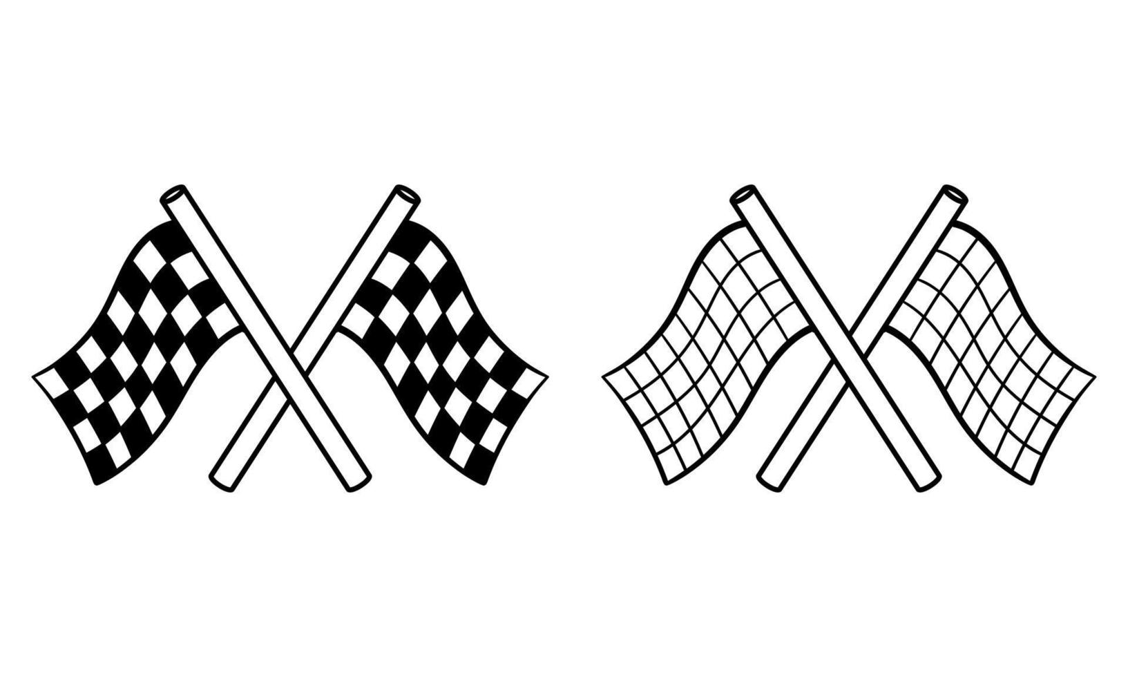 hand drawn racing flag vector