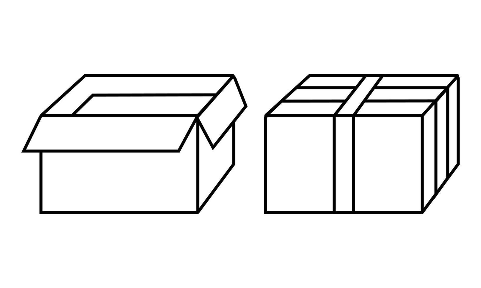 hand draw illustration of a cardboard box vector