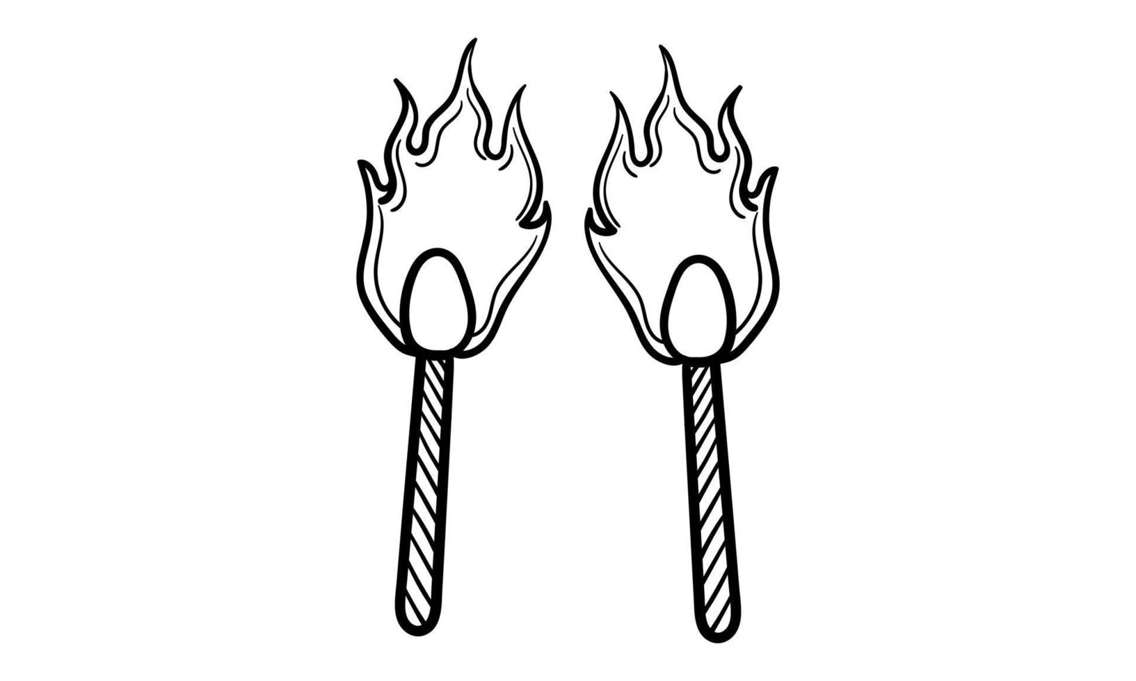 hand drawn wooden matchstick vector