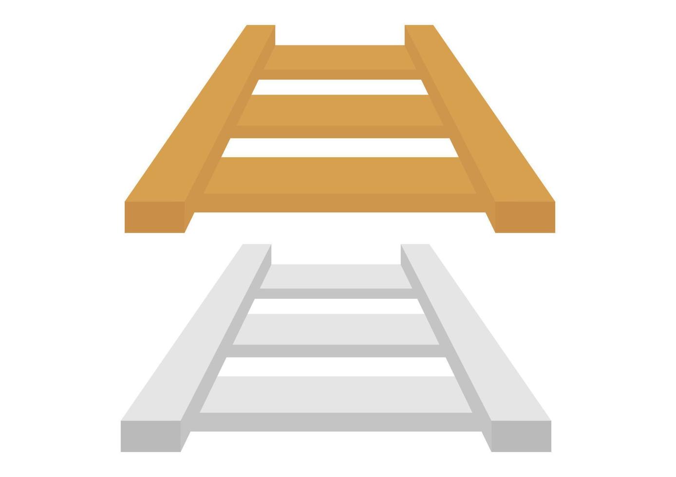 illustration of wooden and iron rails 2 vector