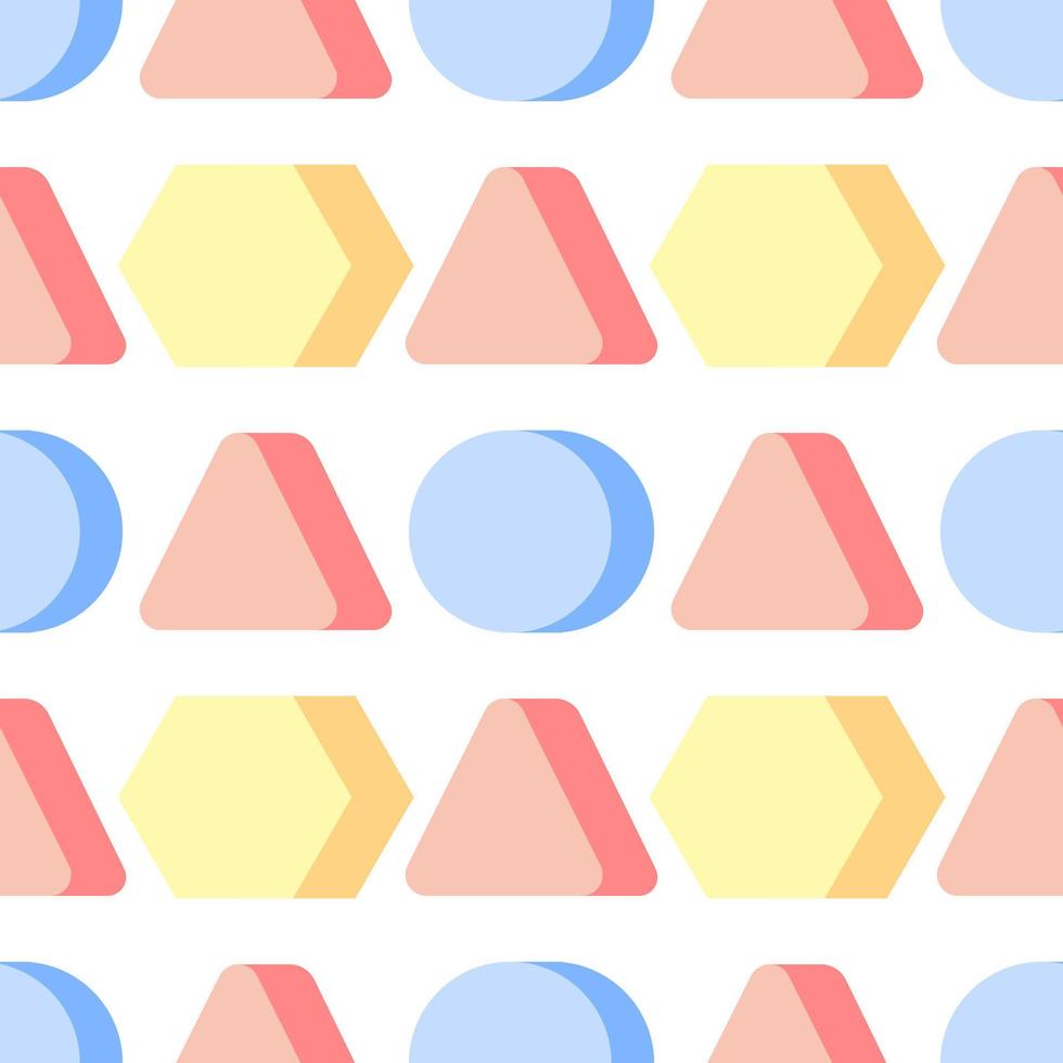 seamless pattern of colorful 3d geometric shapes vector