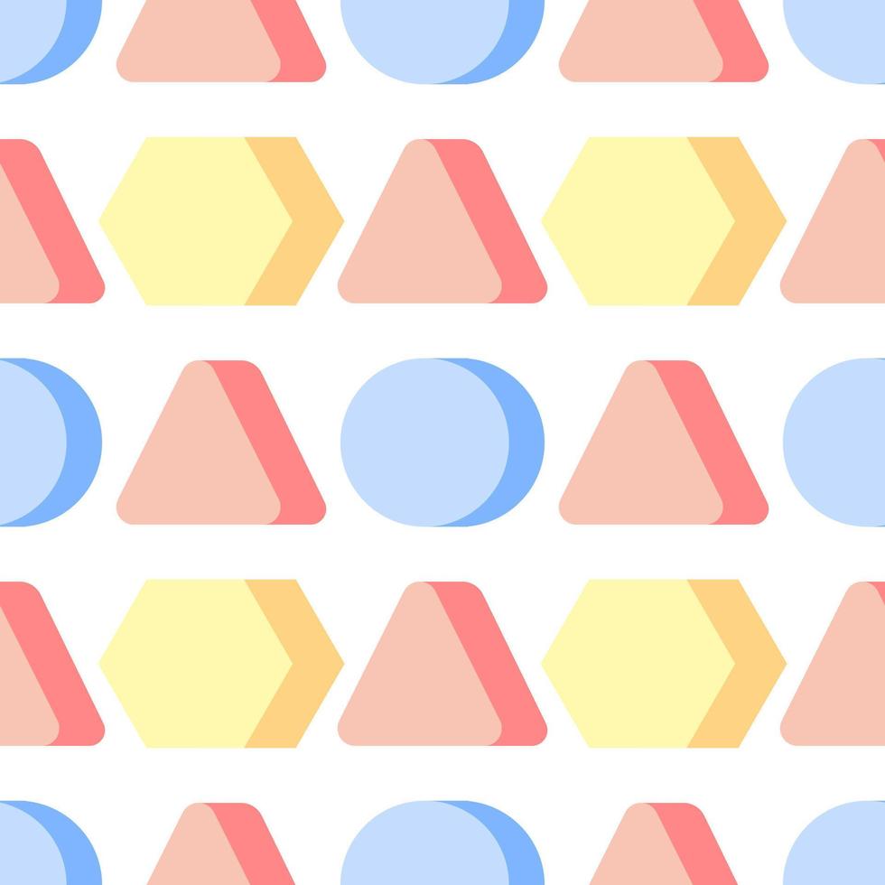 seamless pattern of colorful 3d geometric shapes vector