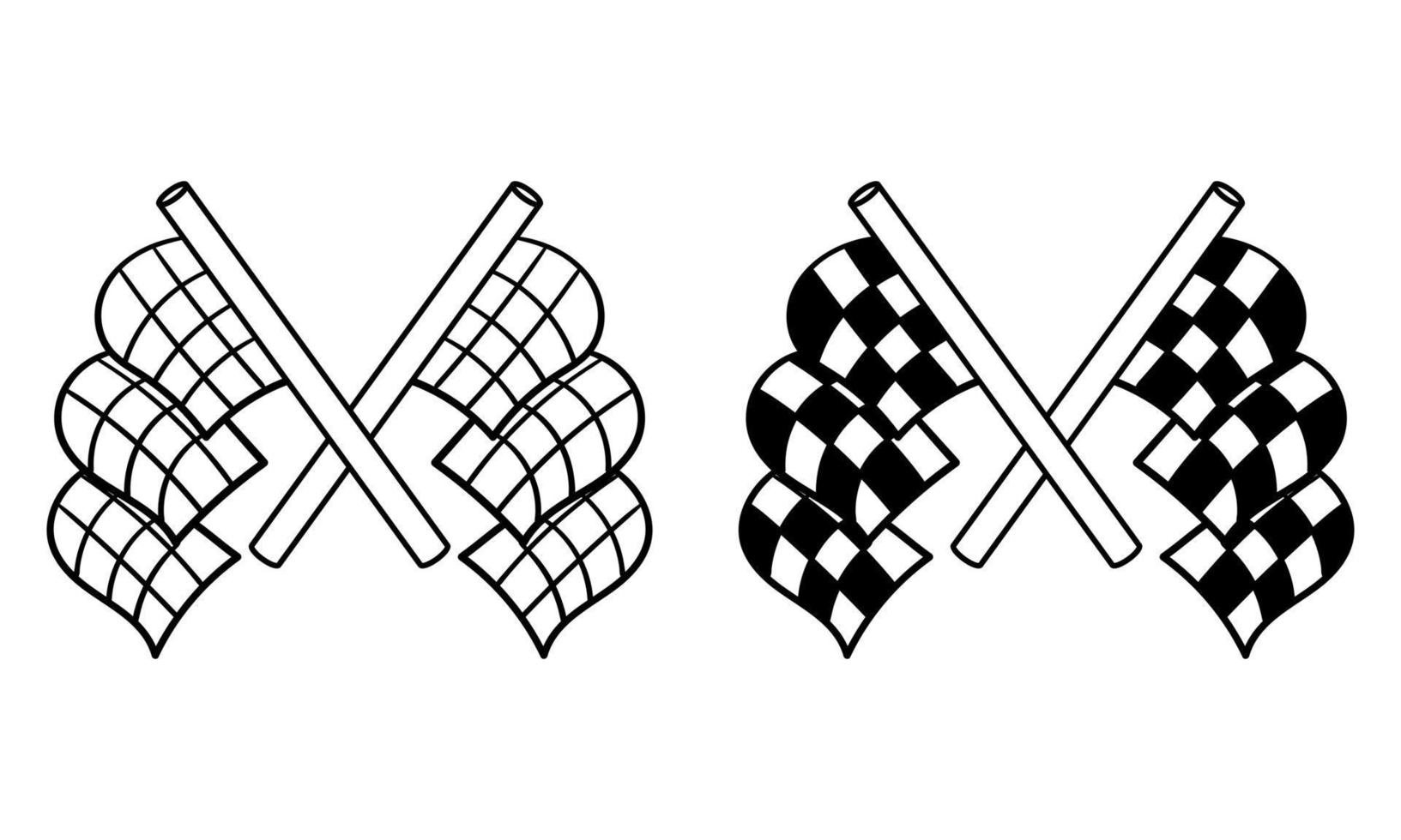 hand drawn racing flag 2 vector