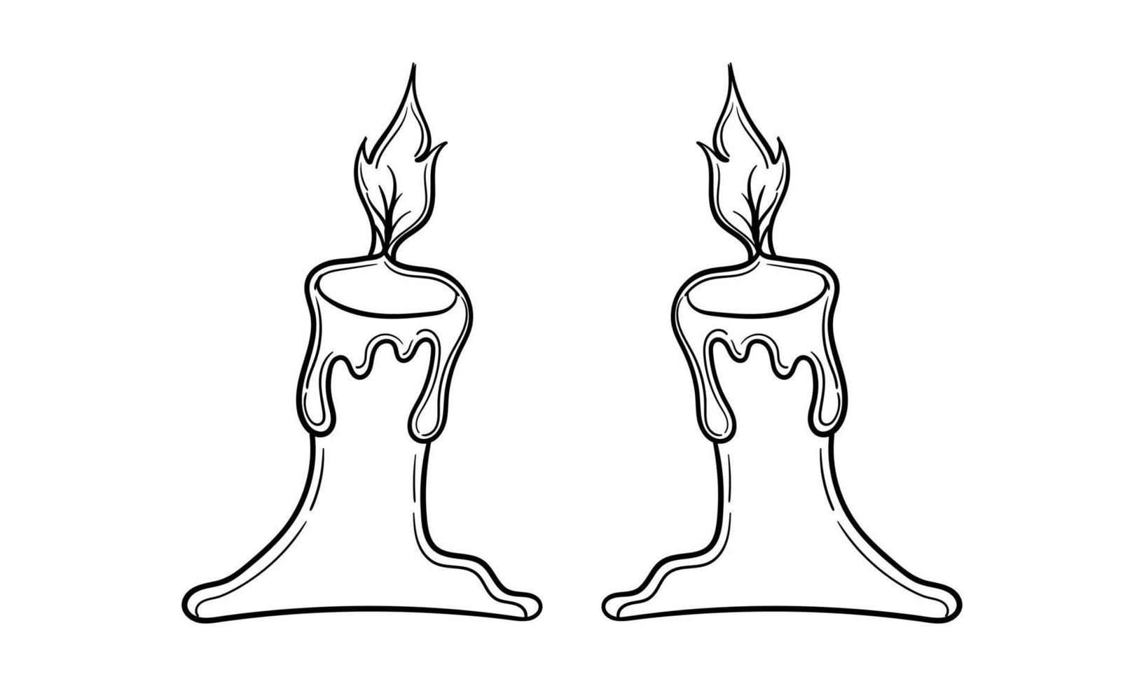 hand drawn candle vector