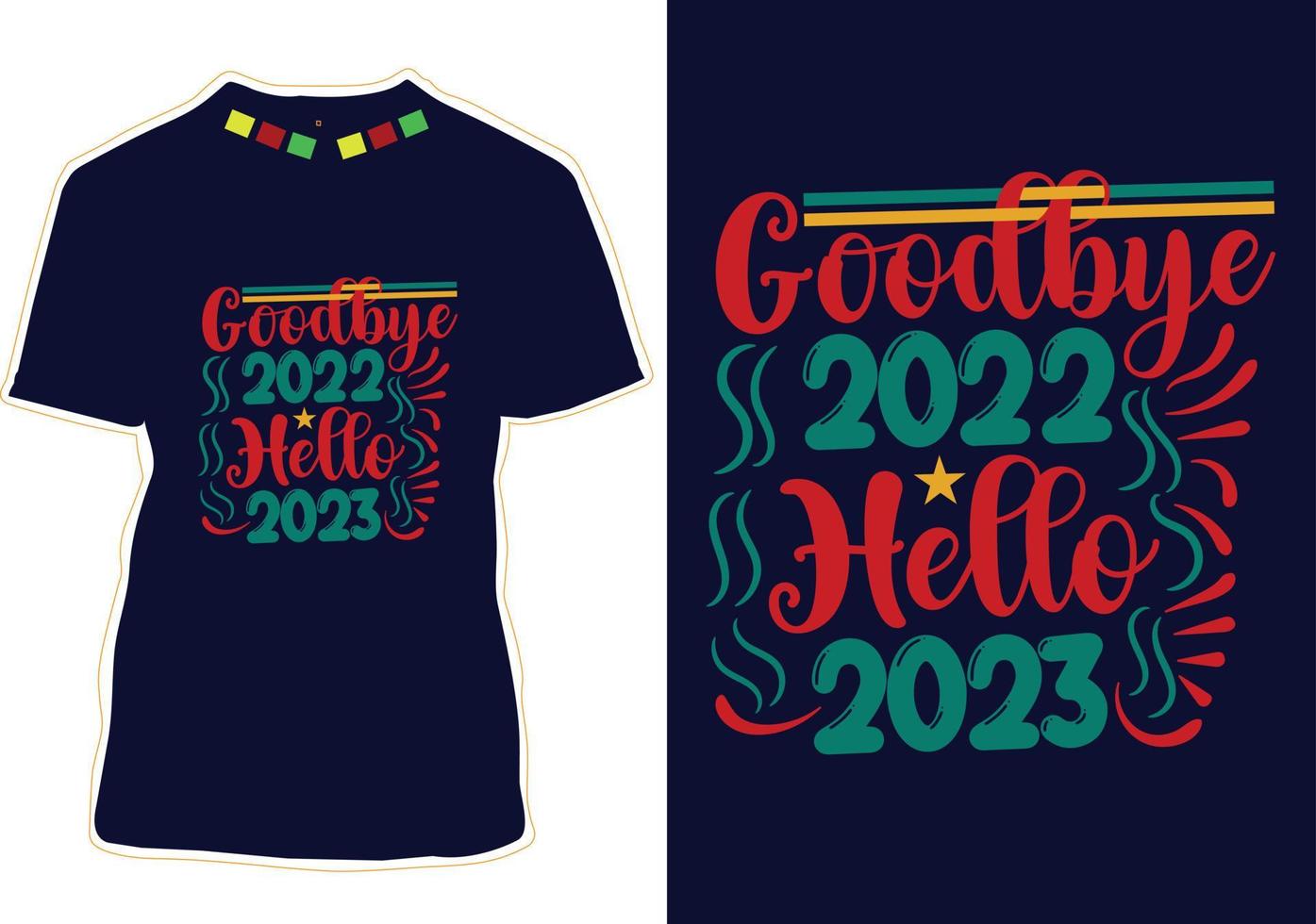 New Year T-shirt Design vector