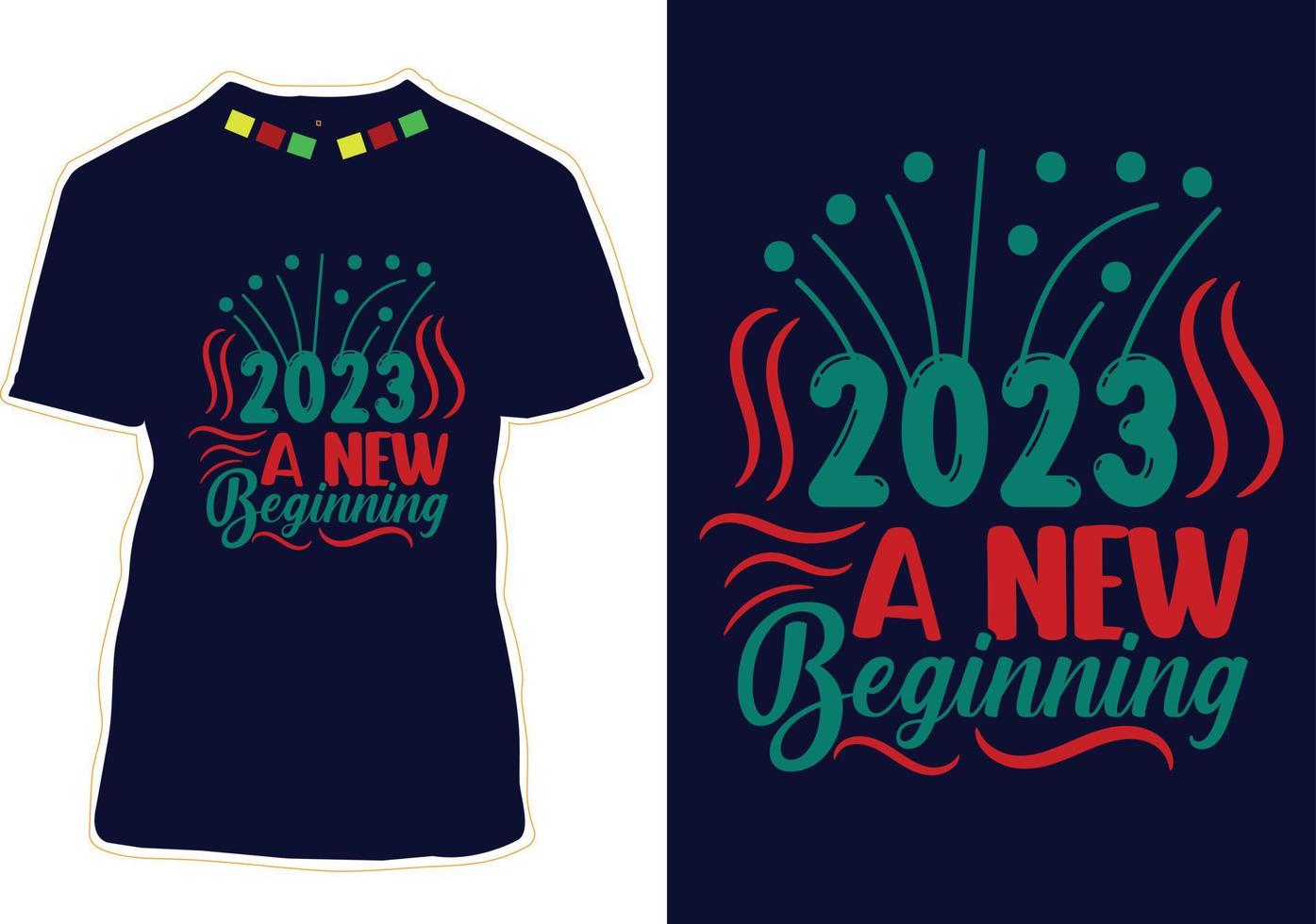 New Year T-shirt Design vector