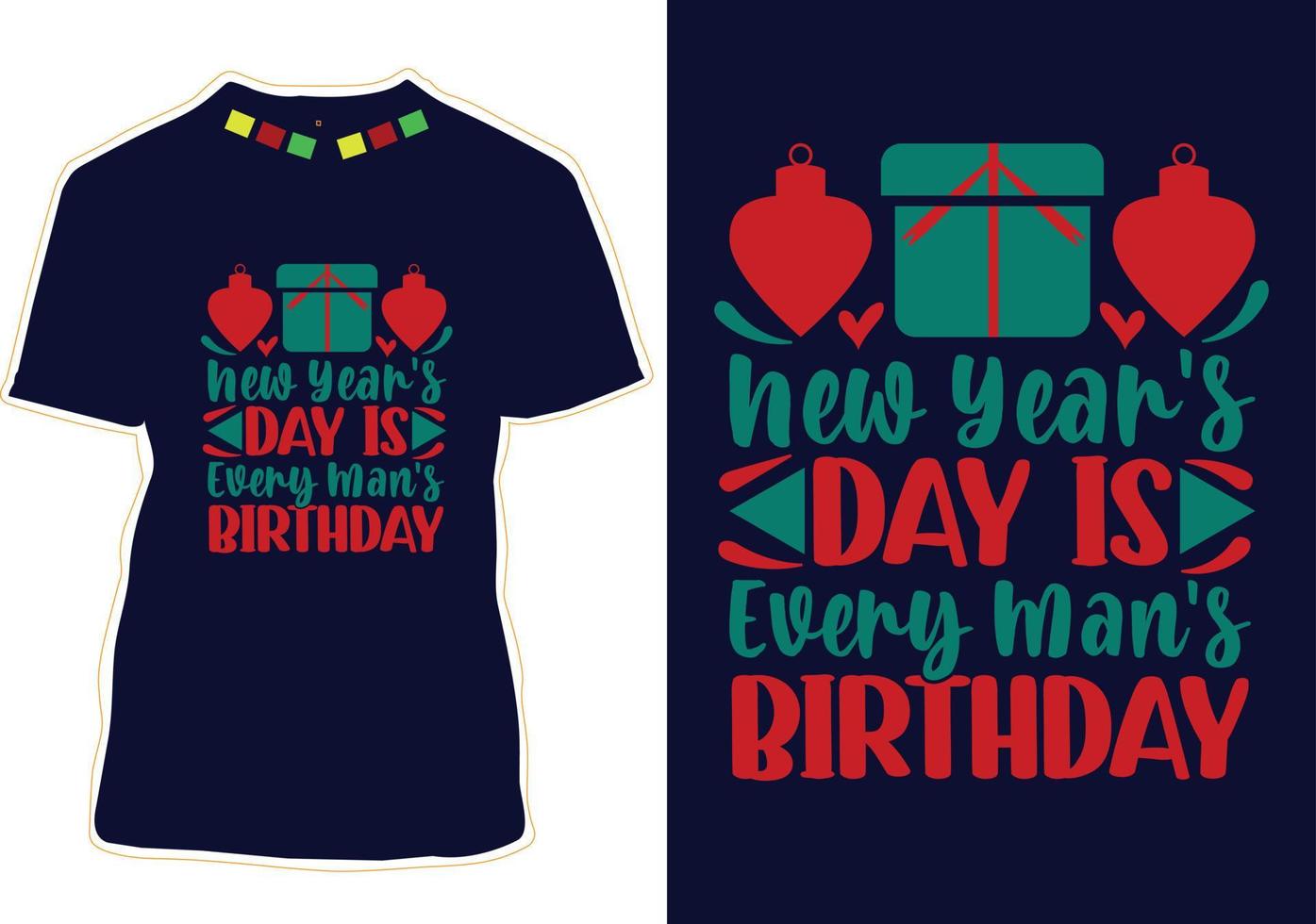 New Year T-shirt Design vector