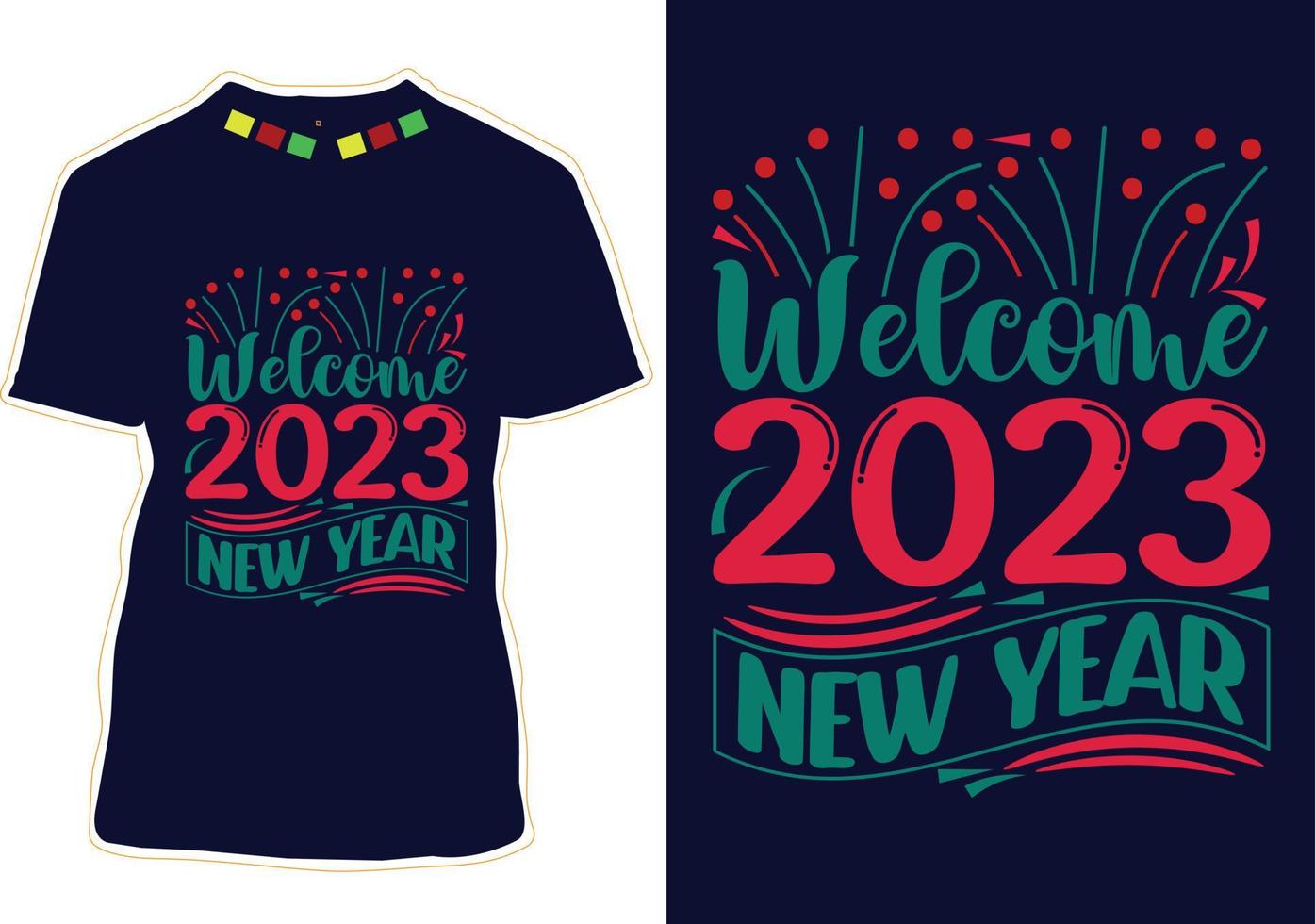 New Year T-shirt Design vector