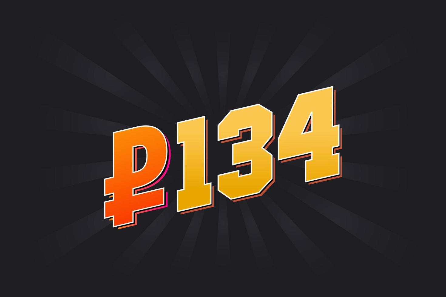 134 Russian Ruble Vector Currency Image 134 Ruble Symbol Bold Text 134 Russian Ruble Vector Currency Image 134 Ruble Symbol Bold Text