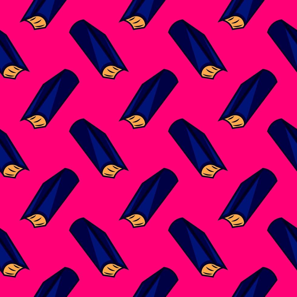 Blue books, seamless pattern on hot pink background. vector