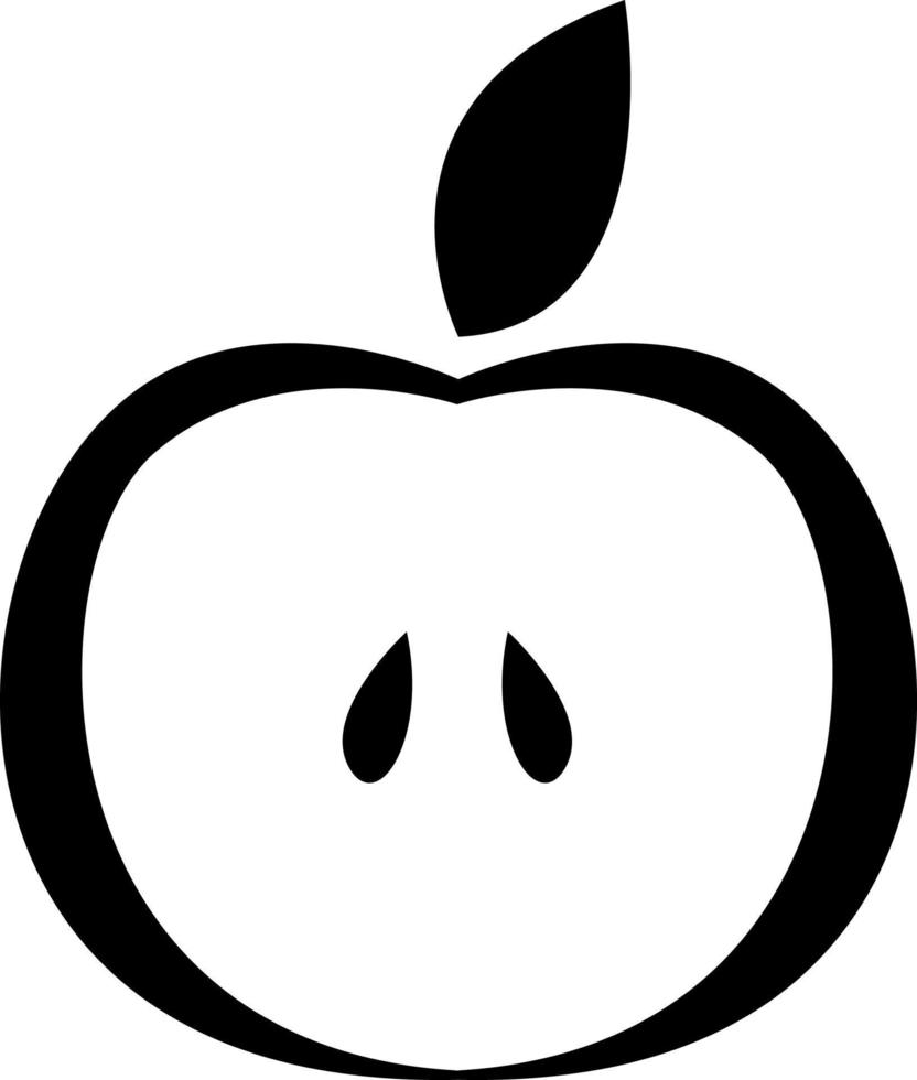 Slice of apple, illustration, vector on a white background