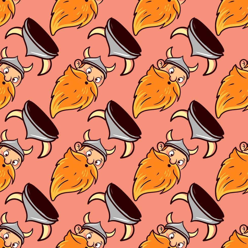 Viking pattern, seamless pattern on orange background. vector