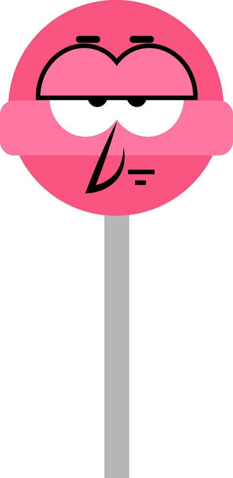 lolipop rosa aburrido, ilustración, sobre un fondo blanco. vector