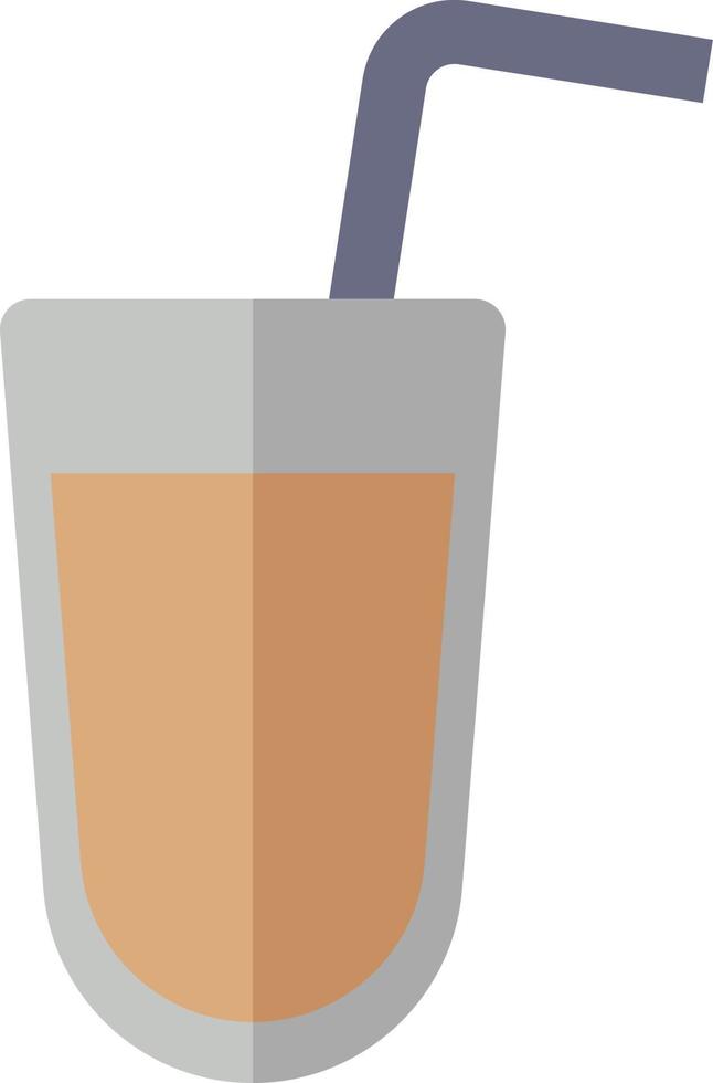 Milk with cocao in a glass, icon illustration, vector on white background