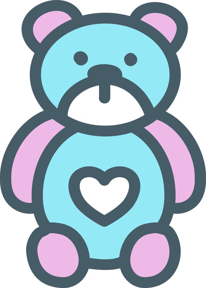 Baby bear toy, illustration, vector on a white background.