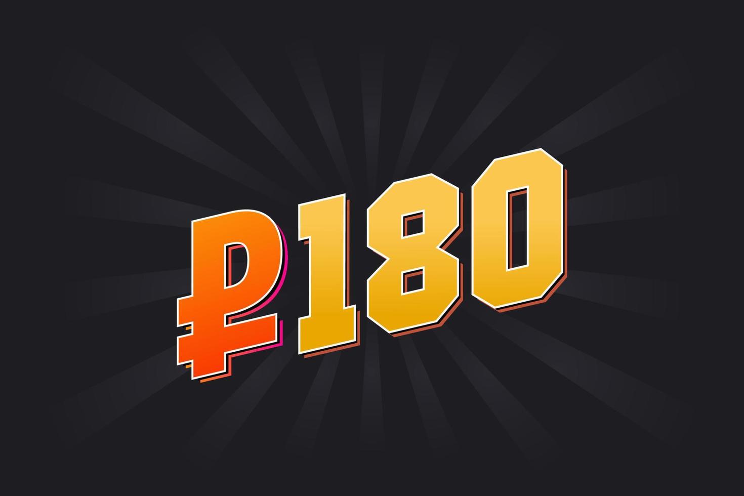 180 Russian Ruble vector currency image. 180 Ruble symbol bold text ...