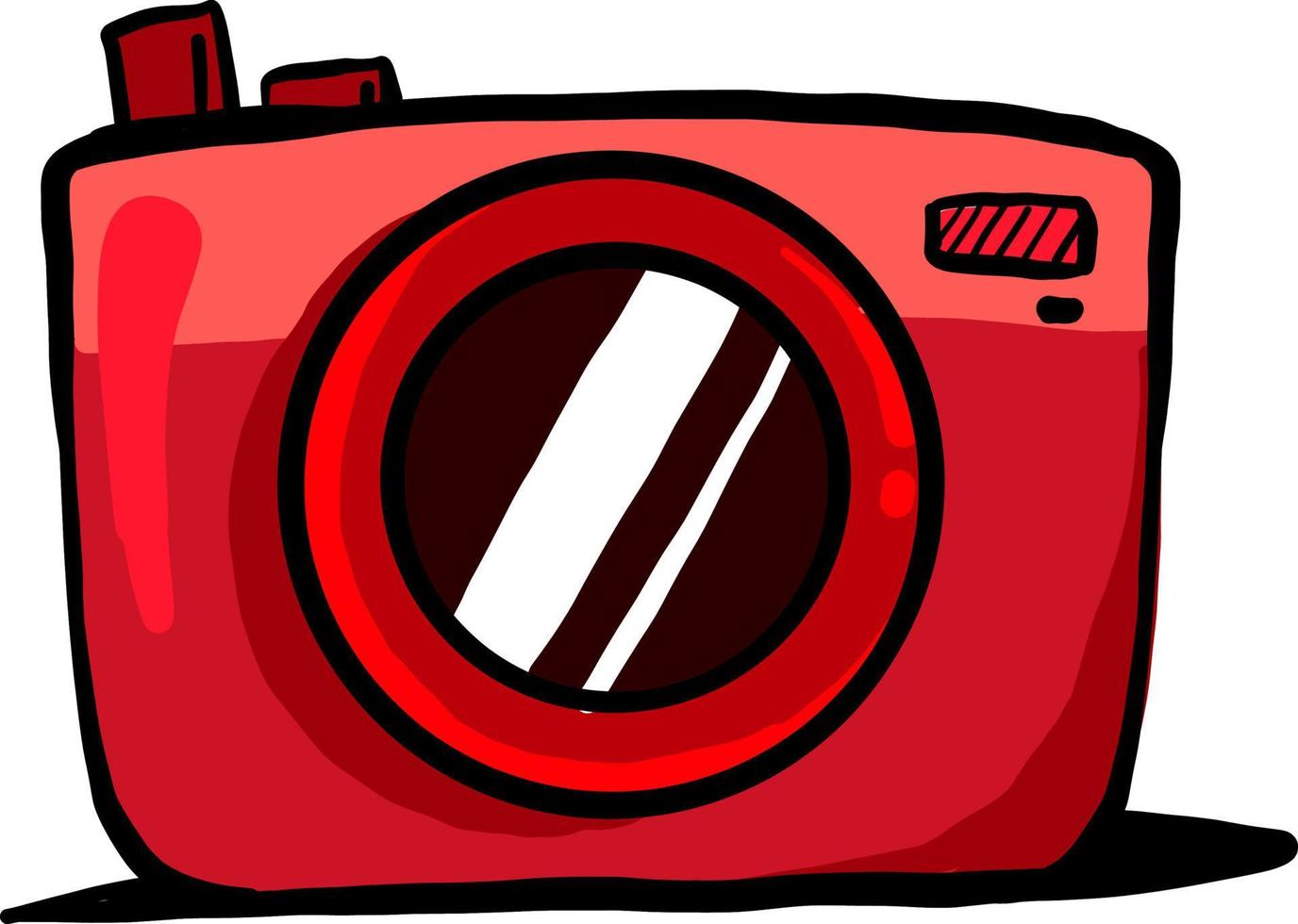 Red camera , illustration, vector on white background
