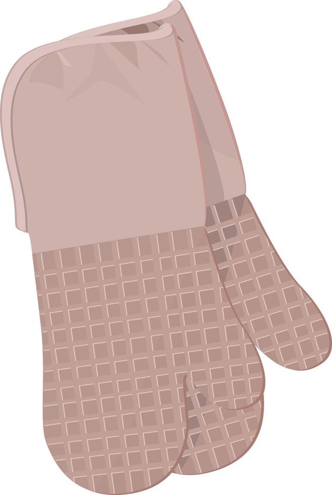 Silicone oven mitts, illustration, vector on a white background.