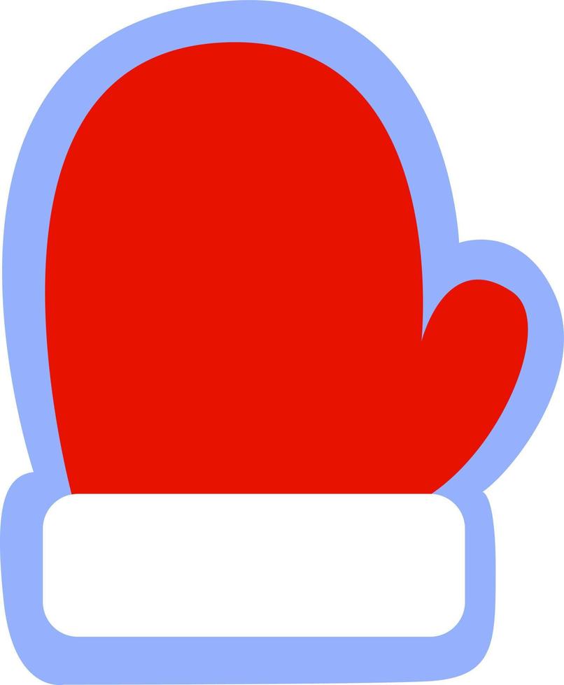 Christmas red glove, illustration, vector on a white background.