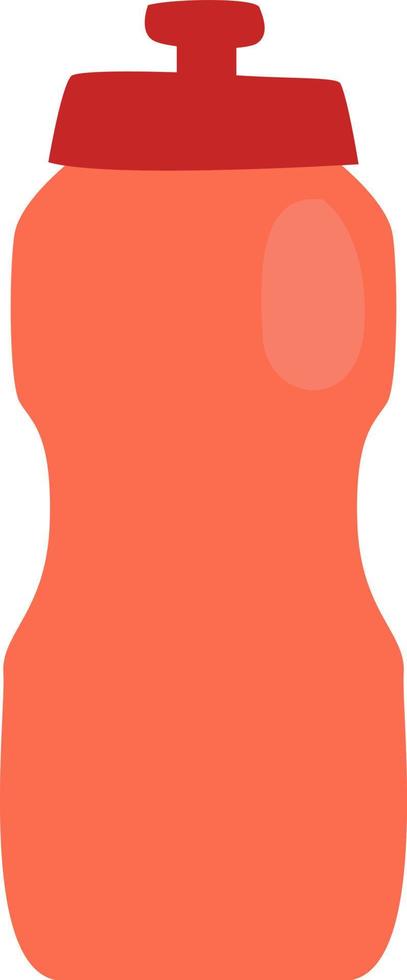 Red sport water bottle, illustration, vector, on a white background. vector