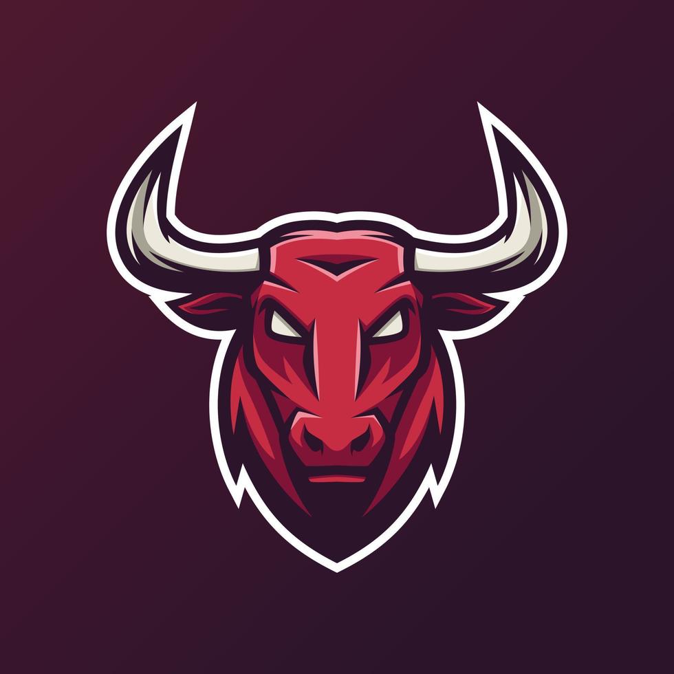 Bull Head Mascot Logo Vector Illustration Design - Animals Mascot logo