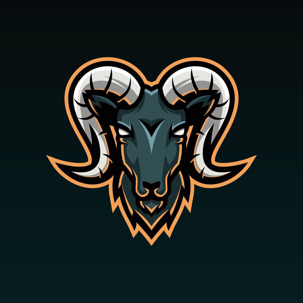 Goat Head Mascot Logo Vector Illustration Design - Animals Mascot logo