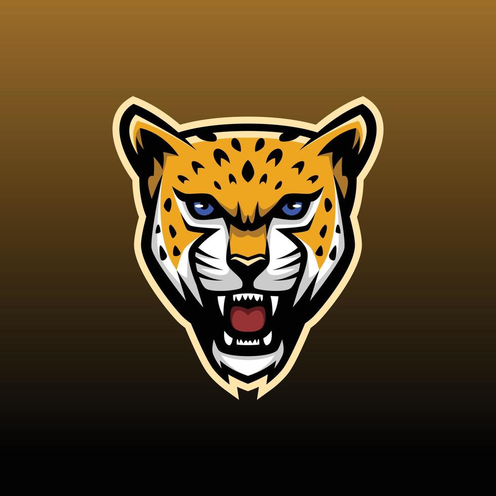 Diseño de ilustración vectorial del logotipo de la mascota de la cabeza de jaguar - logotipo de la mascota de los animales vector