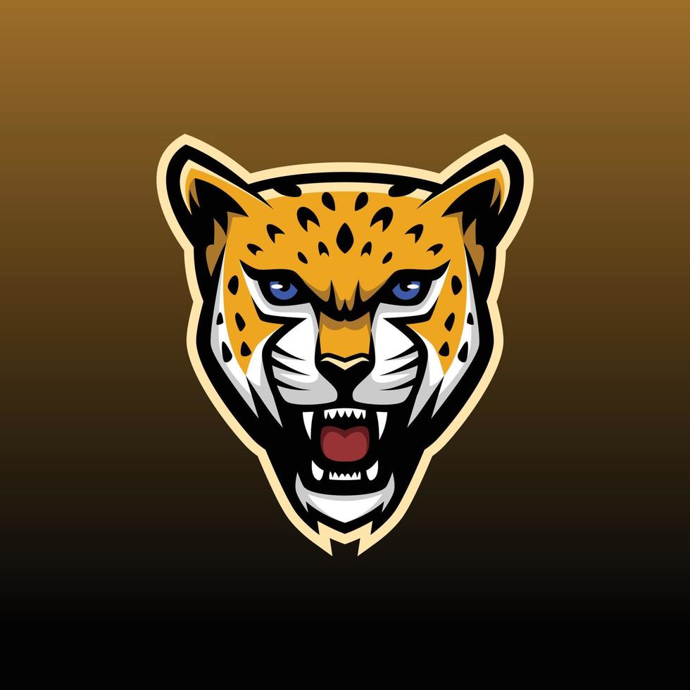 Jaguar Head Mascot Logo Vector Illustration Design - Animals Mascot logo