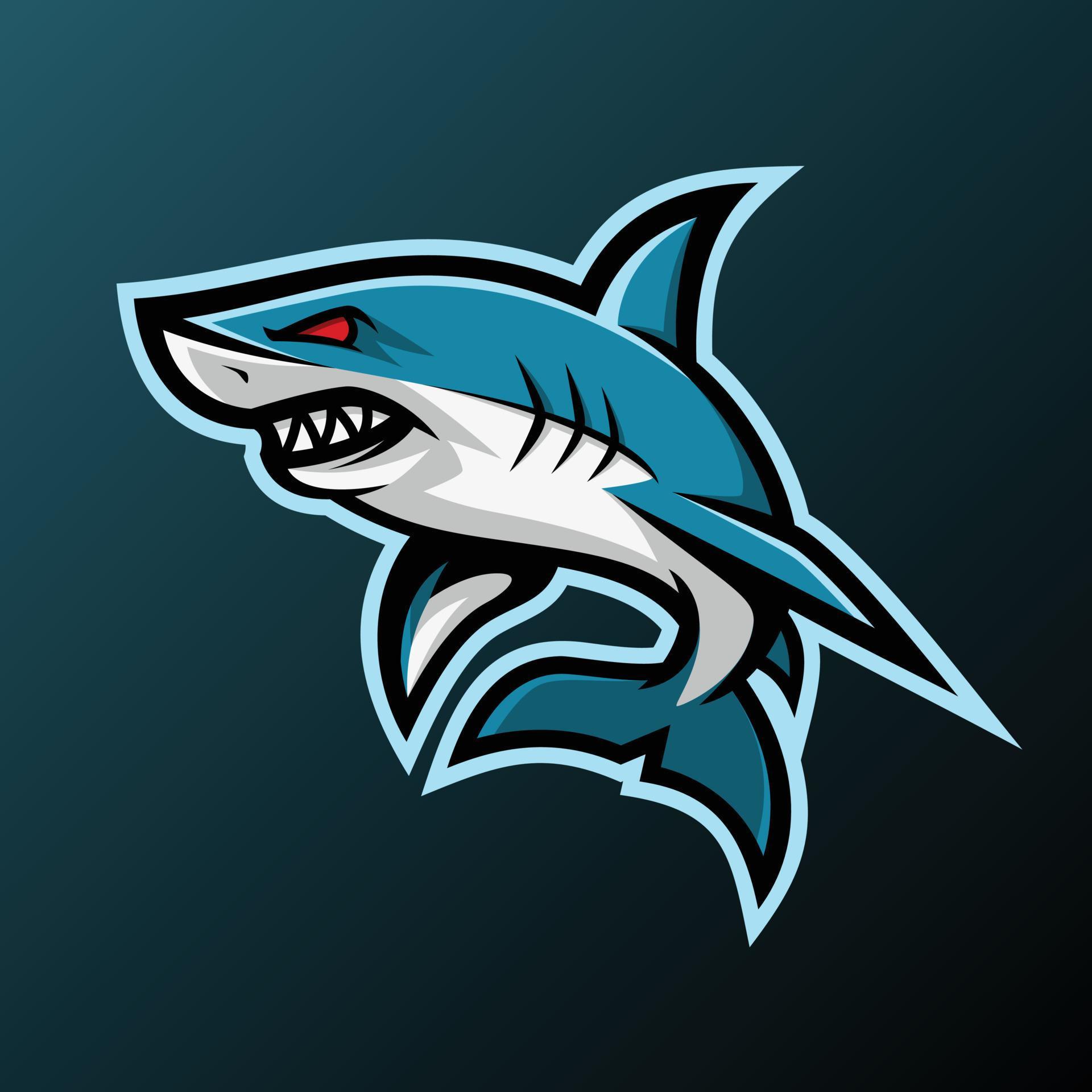 Angry Shark Mascot Logo Vector Illustration Design - Animals Mascot ...