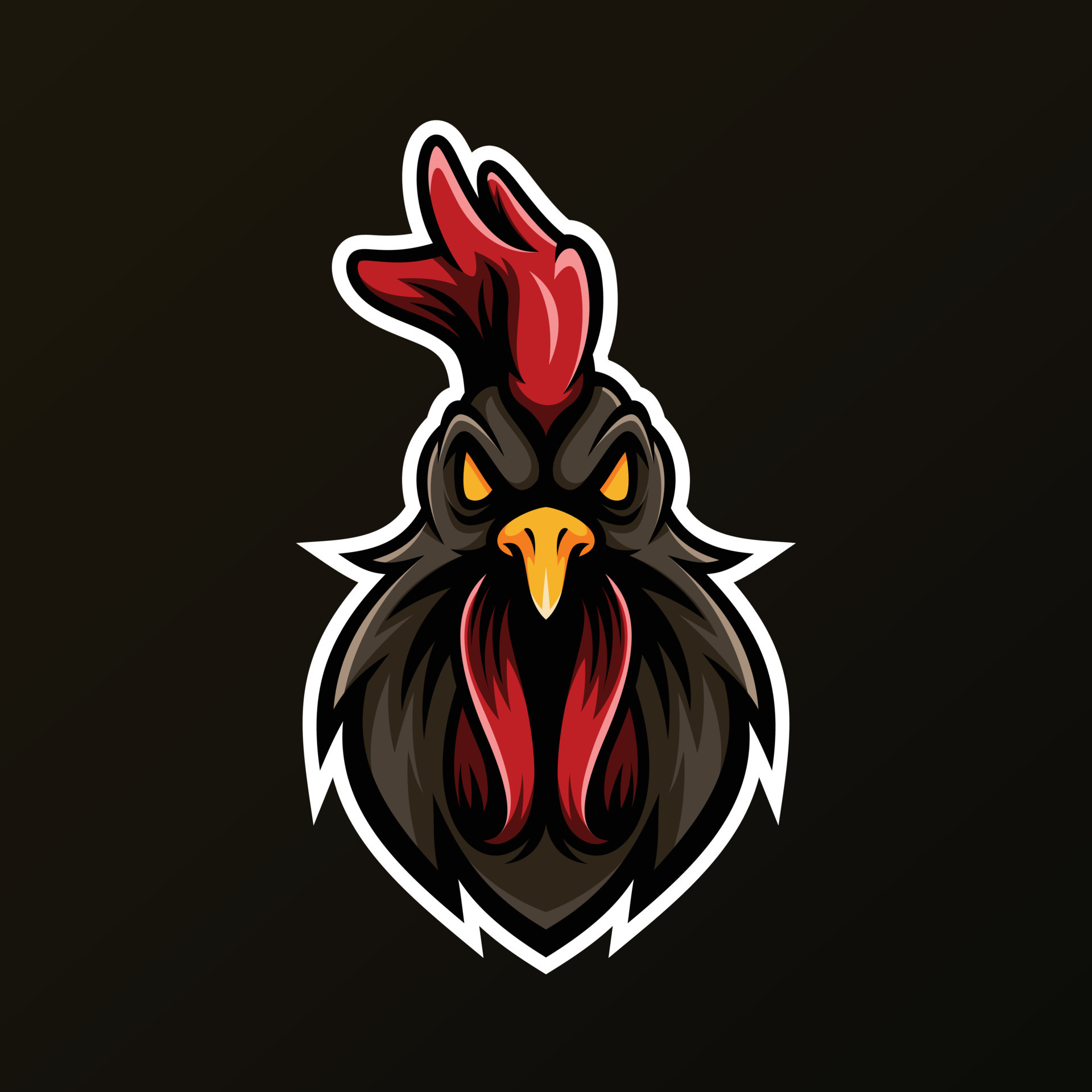 Rooster Head Mascot Logo Vector Illustration Design Animals Mascot