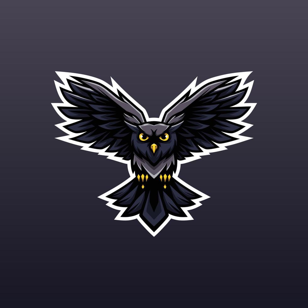diseño de ilustración vectorial del logotipo de la mascota voladora del búho - logotipo de la mascota de los animales vector